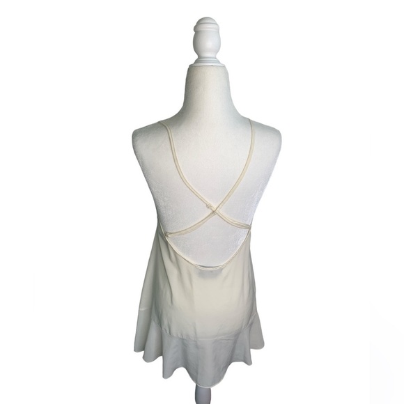 Nasty Gal White Ruffle Mini Criss Cross Back Mini Dress sz S - Picture 2 of 6